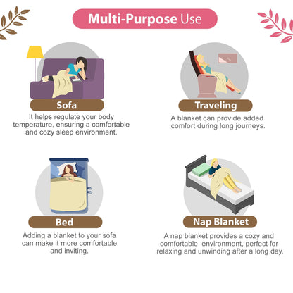 Pink and Brown 120 GSM Cotton Geometric Triangle Double Bed AC Blanket Dohar for All Season