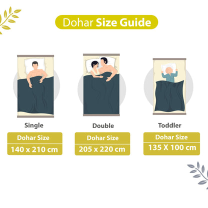 Grey and Yellow 120 GSM Cotton Geomatric Triangle Double Bed AC Blanket Dohar for All Season