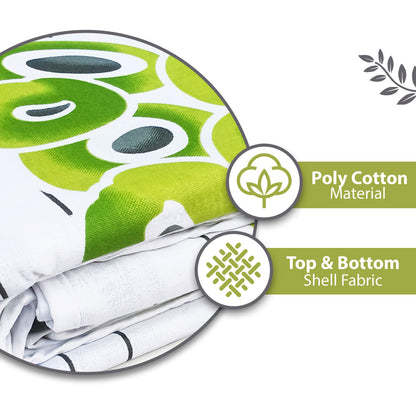 Green and Grey 120 GSM Cotton Floral Double Bed AC Blanket Dohar for All Season