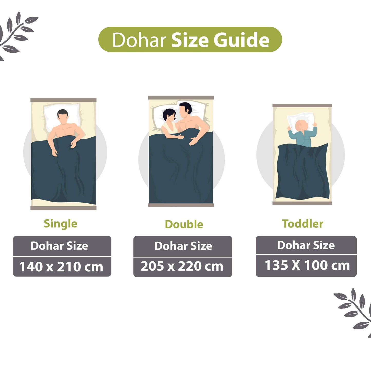 Green and Grey 120 GSM Cotton Floral Double Bed AC Blanket Dohar for All Season