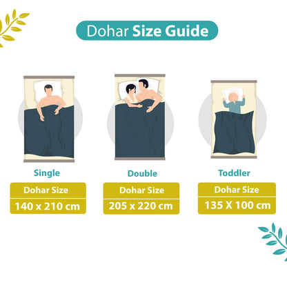 Blue and Green 120 GSM Cotton Abstarct Pattern Double Bed AC Blanket Dohar for All Season