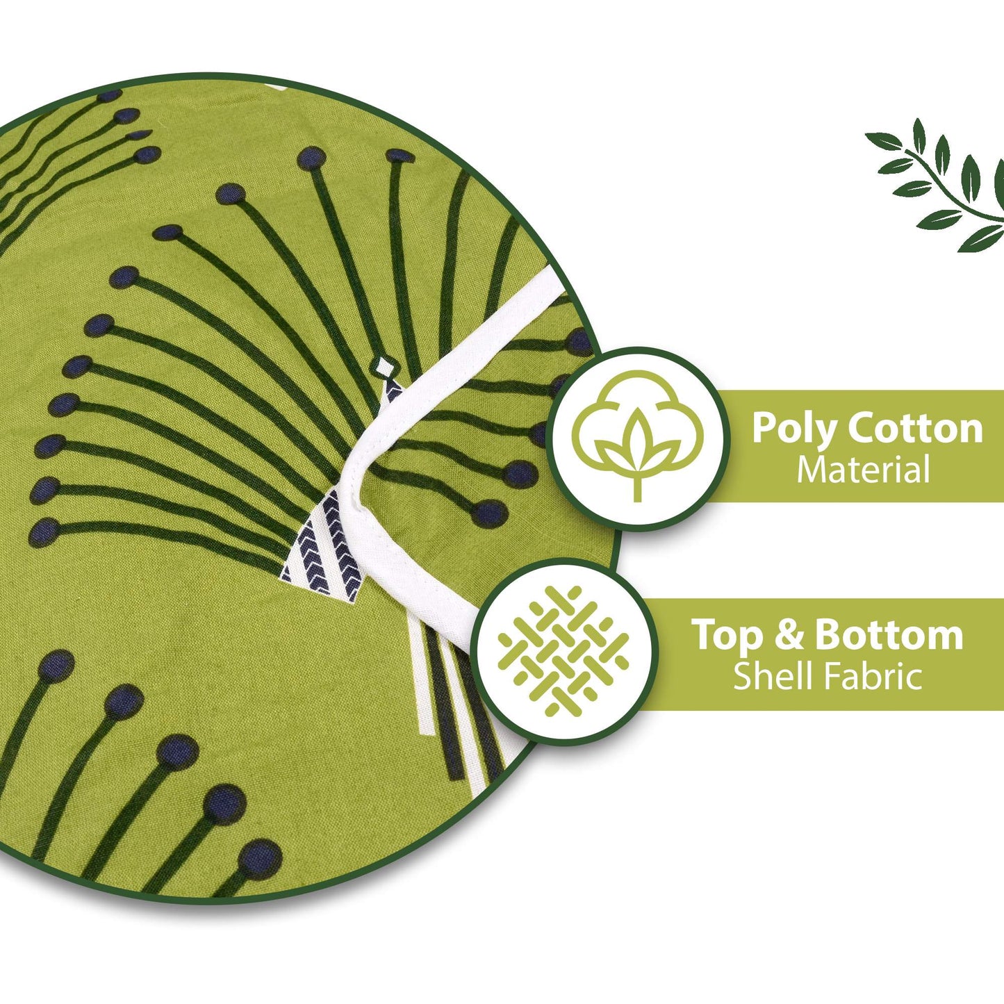 Olive Green and Blue 120 TC Cotton Floral Single Bed AC Blanket Dohar for All Season