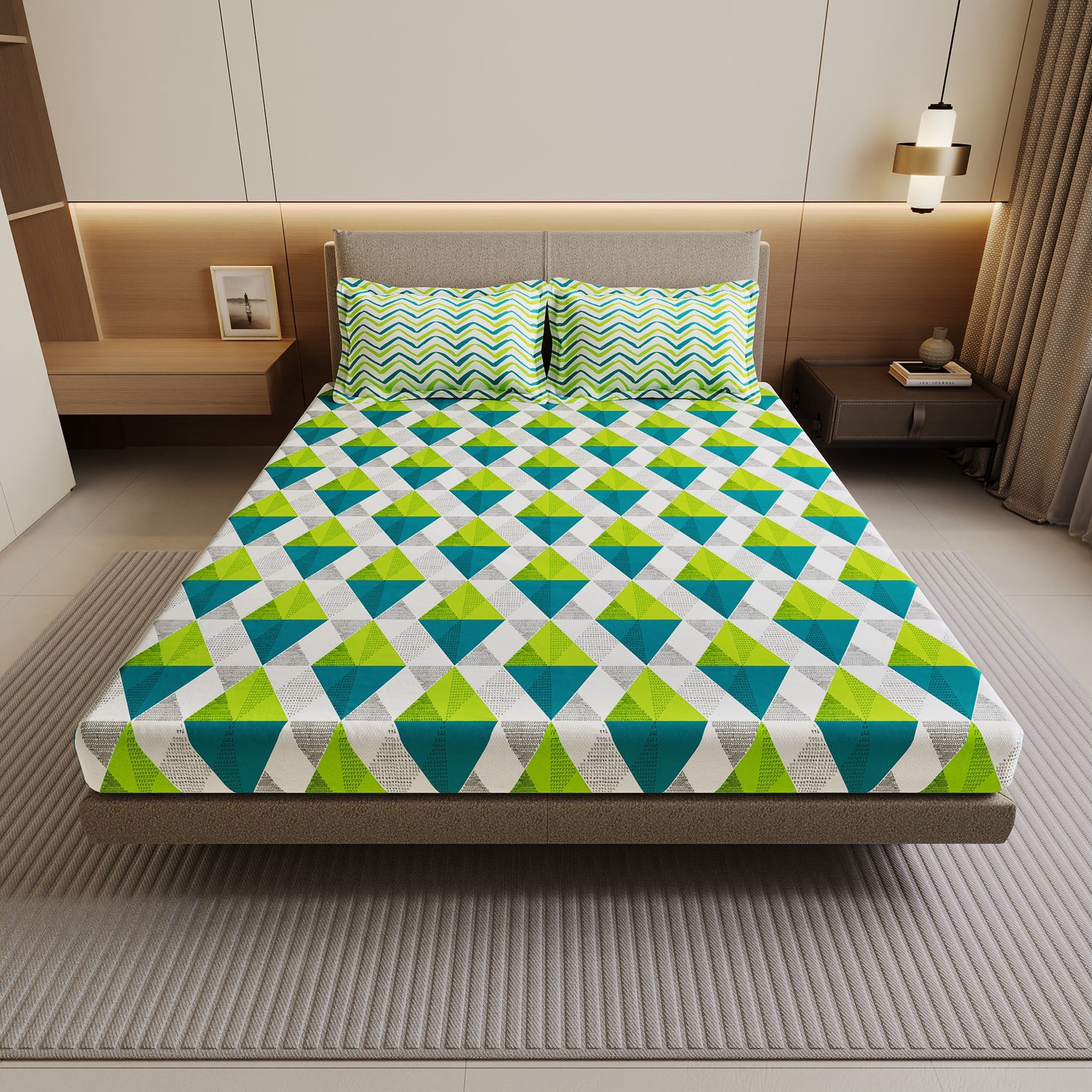 Triangle Pattern Bedsheet For Double Bed