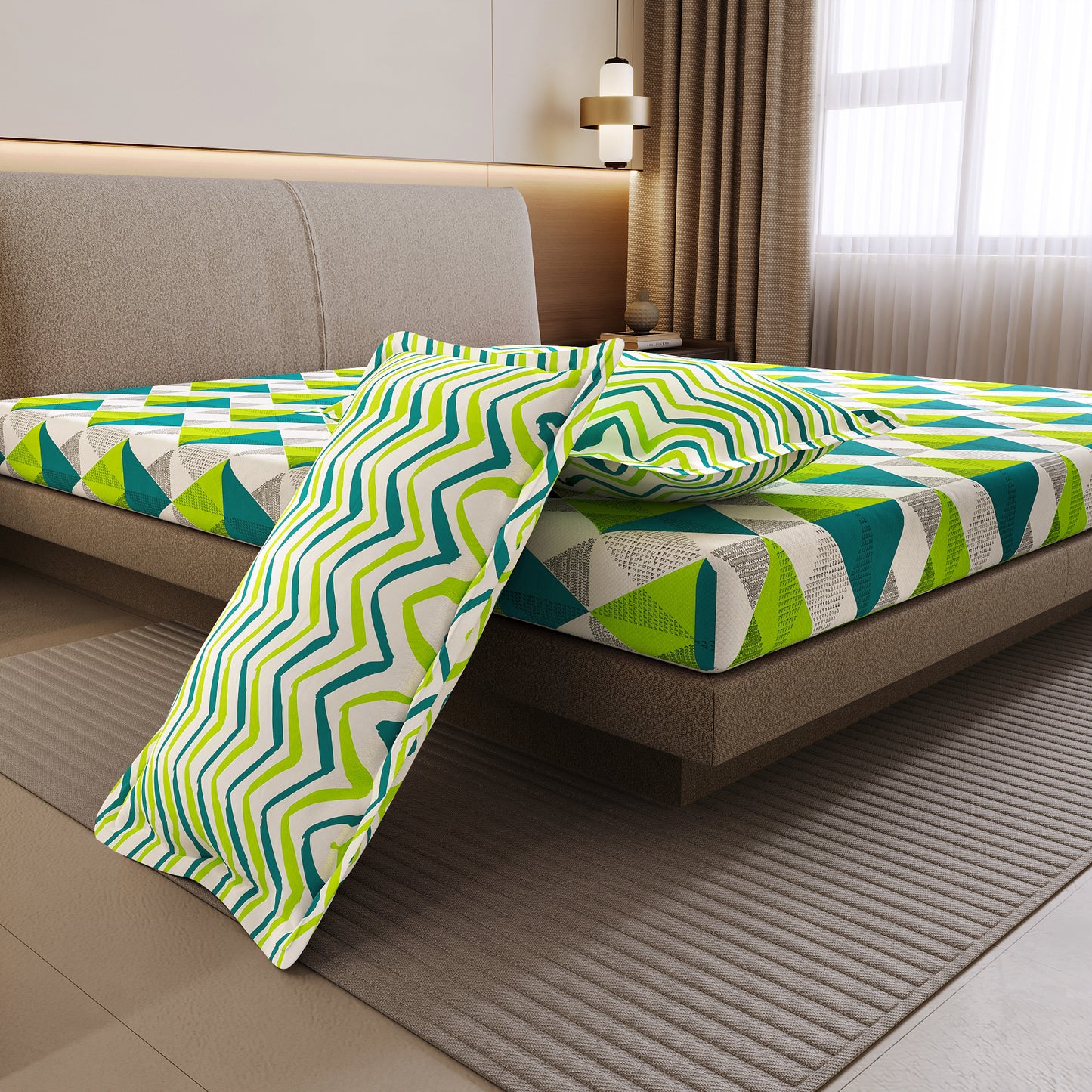 Triangle Pattern Bedsheet For Double Bed