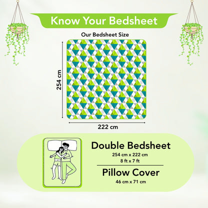 Triangle Pattern Bedsheet For Double Bed