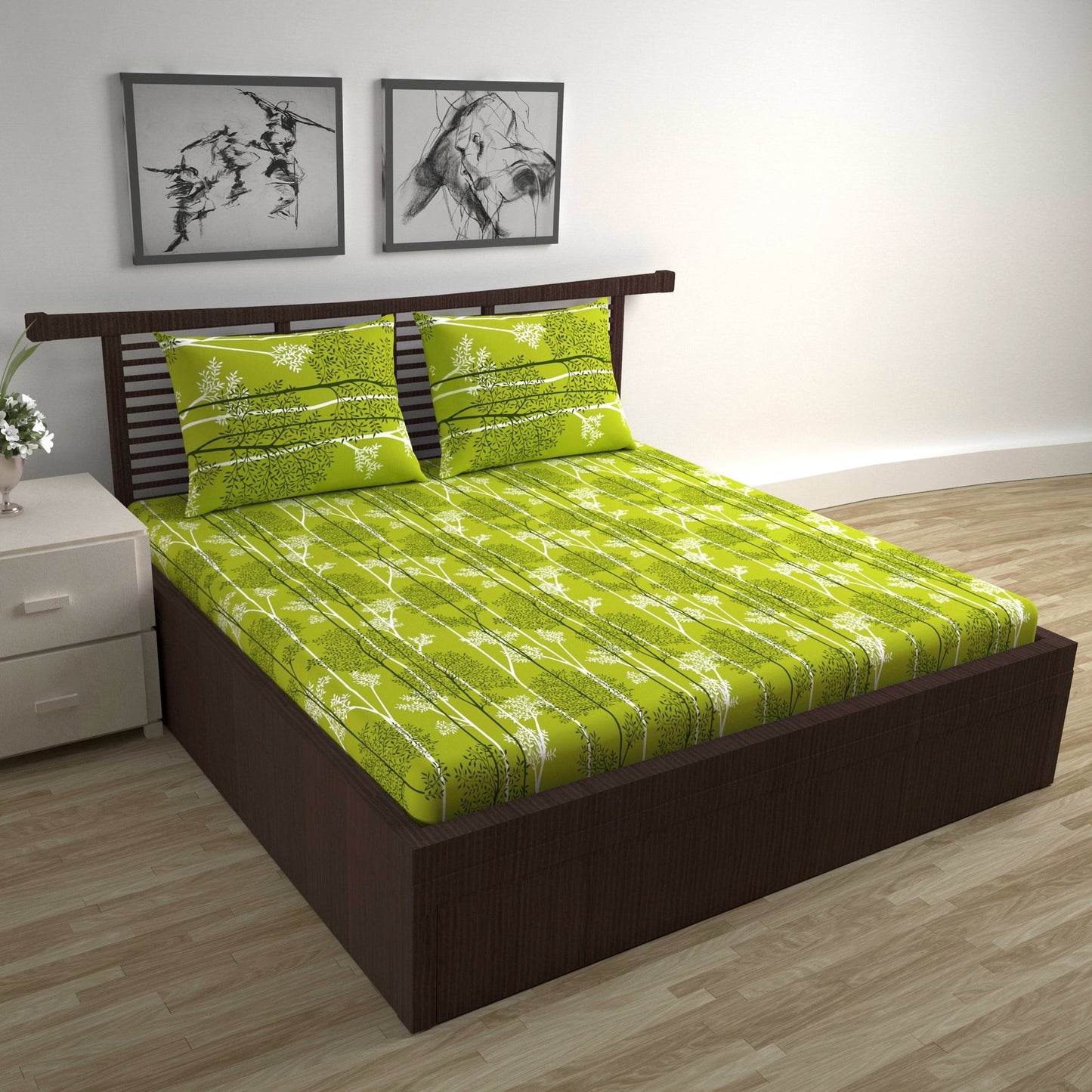 Leaflet Double Bed Bedsheet