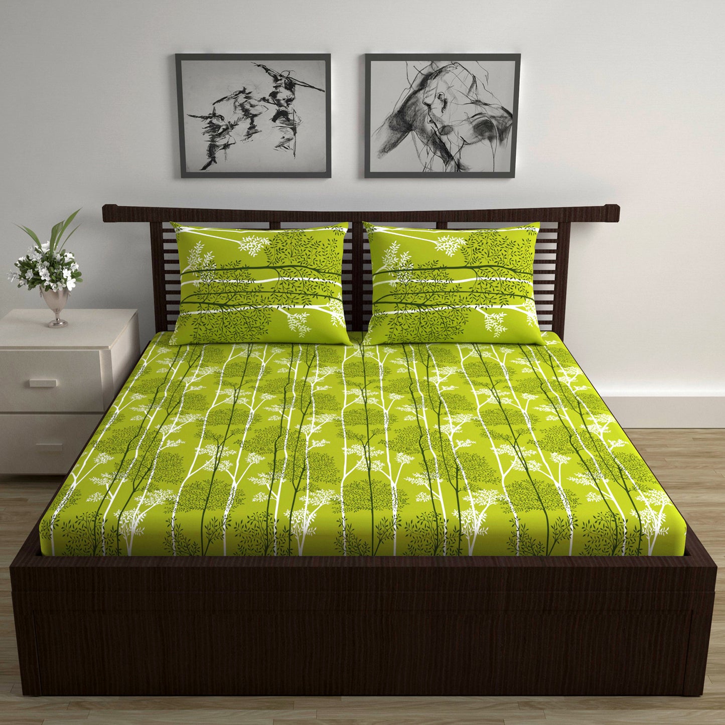 Leaflet Double Bed Bedsheet