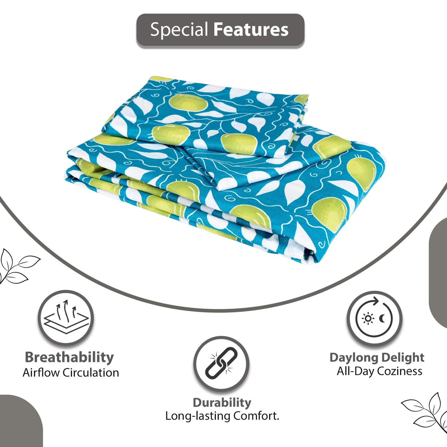 Clementine Green Floral Single Bedsheet