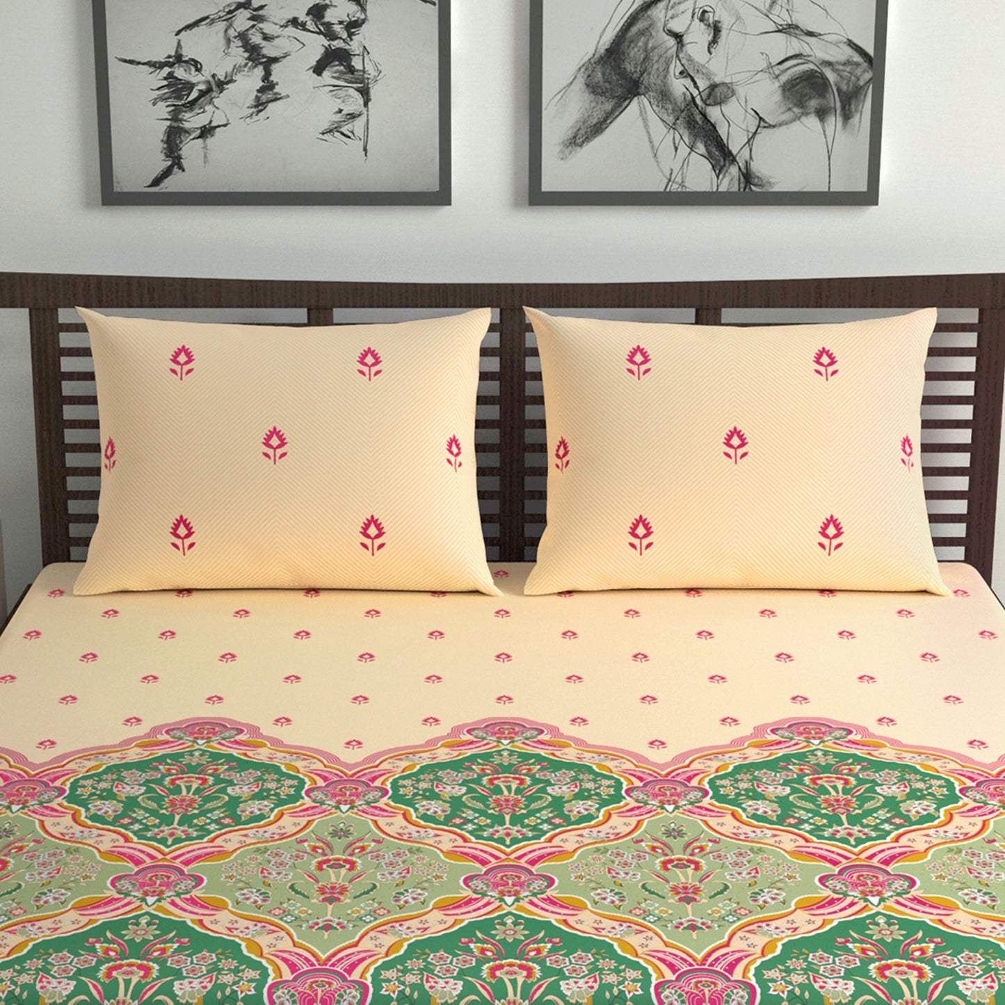 Multicolor Floral 100% Cotton Supersoft Bedsheets for Double Bed