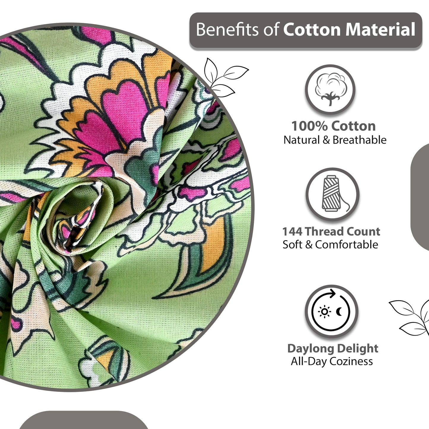 Multicolor Floral 100% Cotton Supersoft Bedsheets for Double Bed