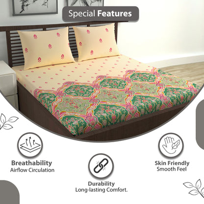 Multicolor Floral 100% Cotton Supersoft Bedsheets for Double Bed