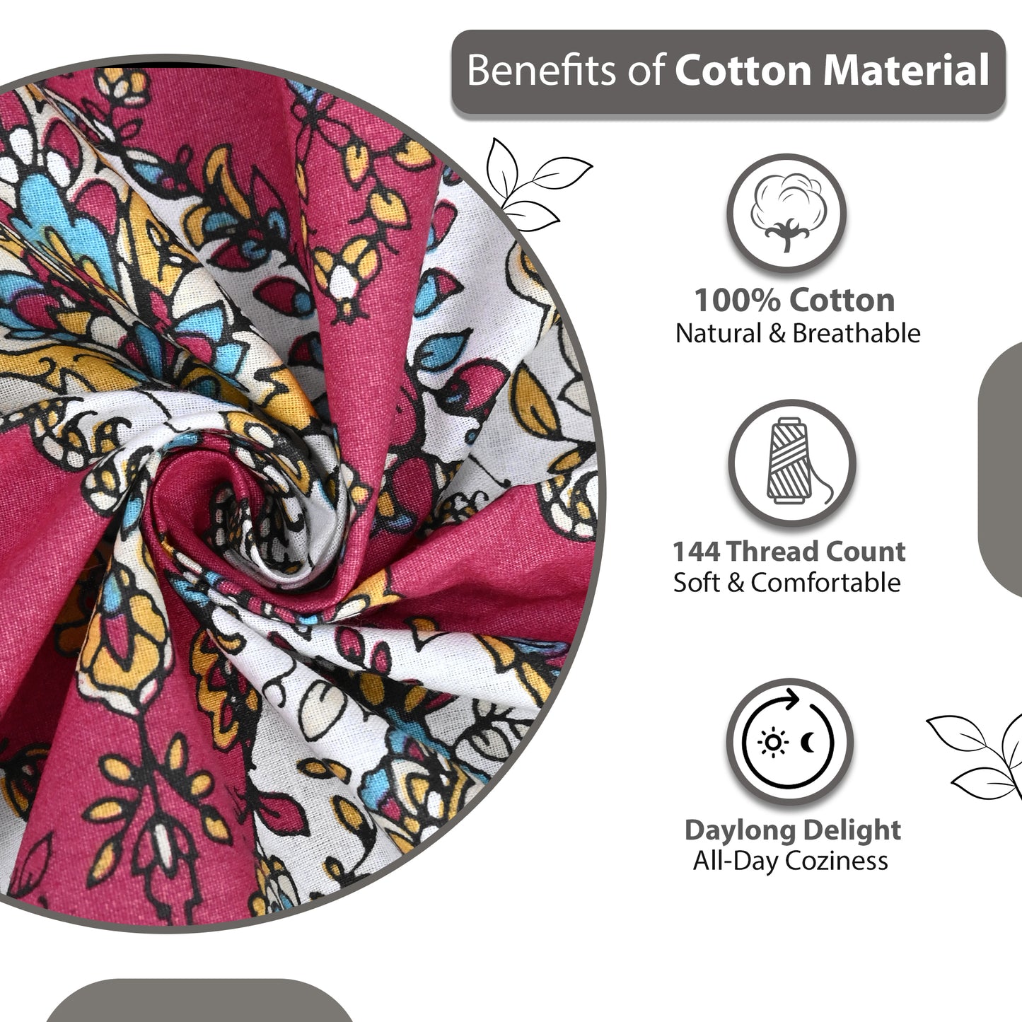 Red 100% Cotton Jaipuri Print Bedsheets for Double Bed