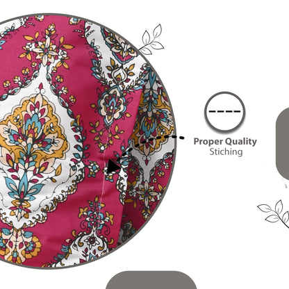 Red 100% Cotton Jaipuri Print Bedsheets for Double Bed