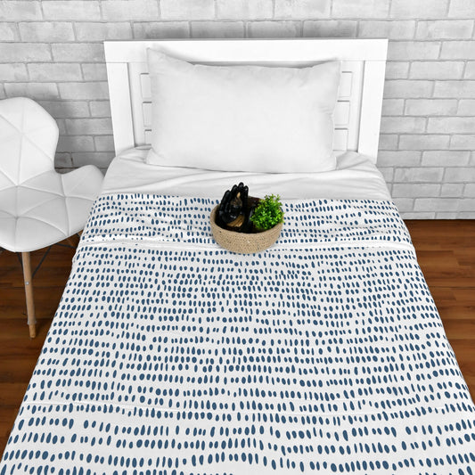 Abstract Blue And White Microfiber Comfortable Single Bed AC Dohar