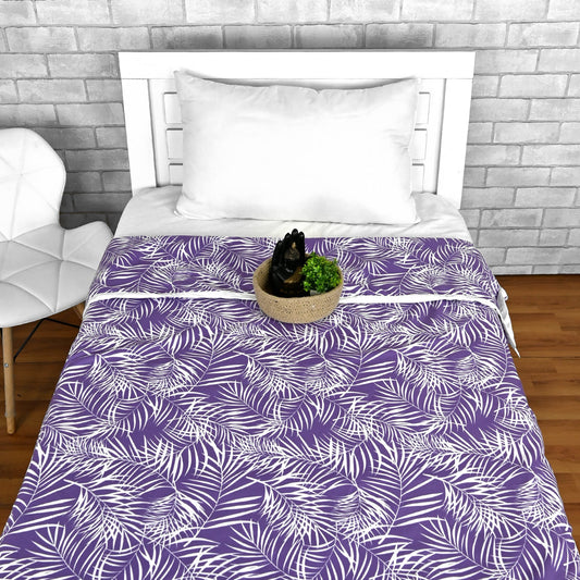 Floral Purple And White Microfiber Comfortable Single Bed AC Dohar