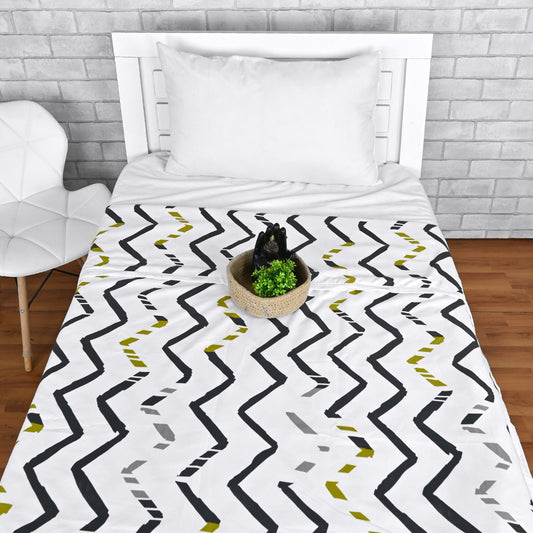 Abstract Grey And white Microfiber Comfortable Single Bed AC Dohar