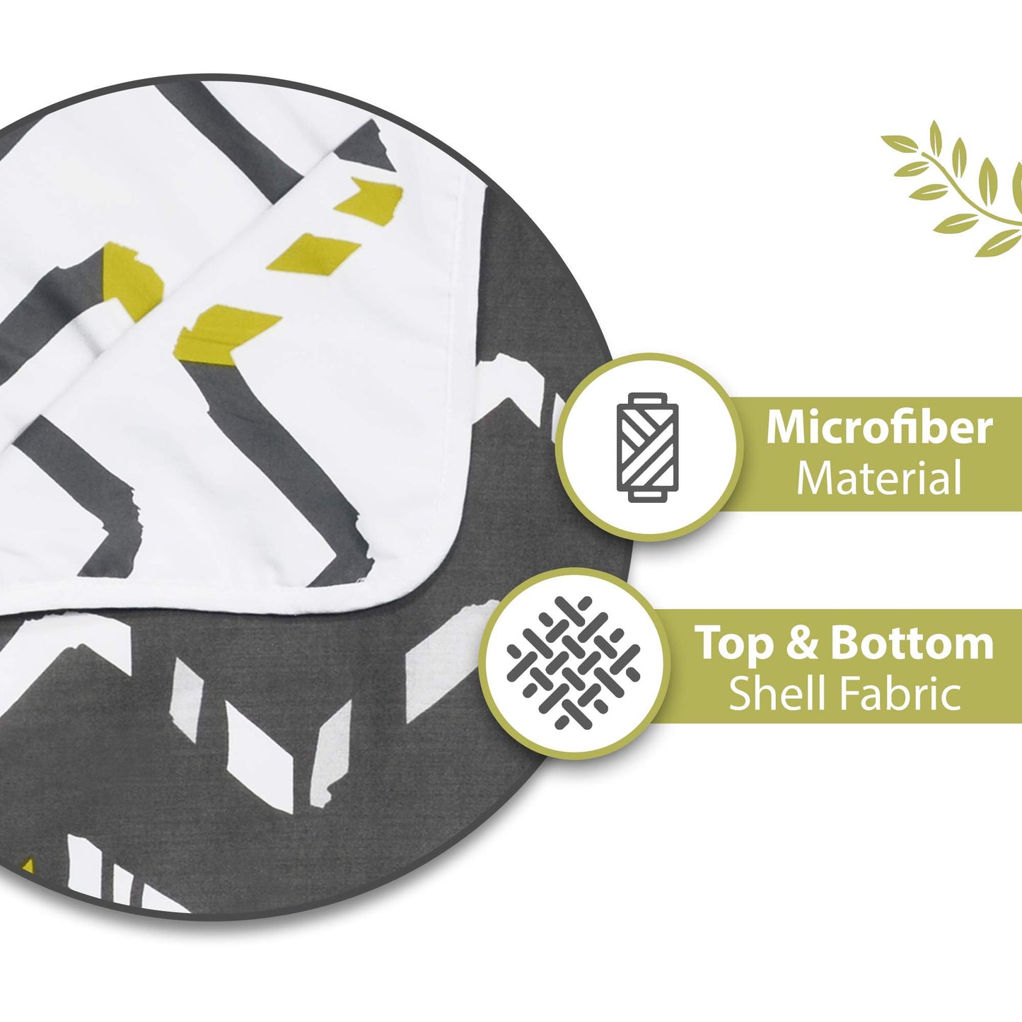 Grey Abstract Print Lotus Soft Touch Microfiber Single Bed Dohar