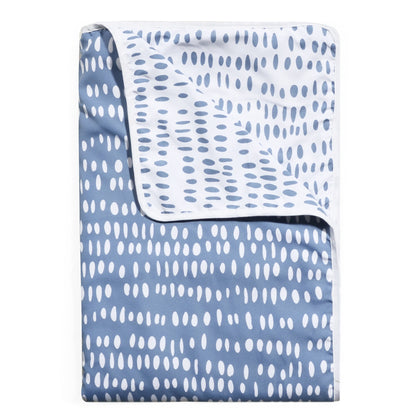 Blue And White 120 GSM Microfiber line Pattern Single Bed AC Blanket Dohar for All Season