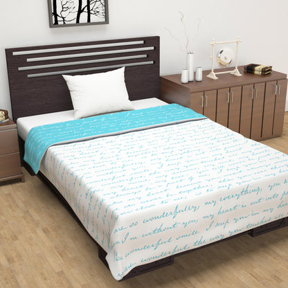 Abstract Print Light Blue Silky Touch Microfiber Single Bed Dohar