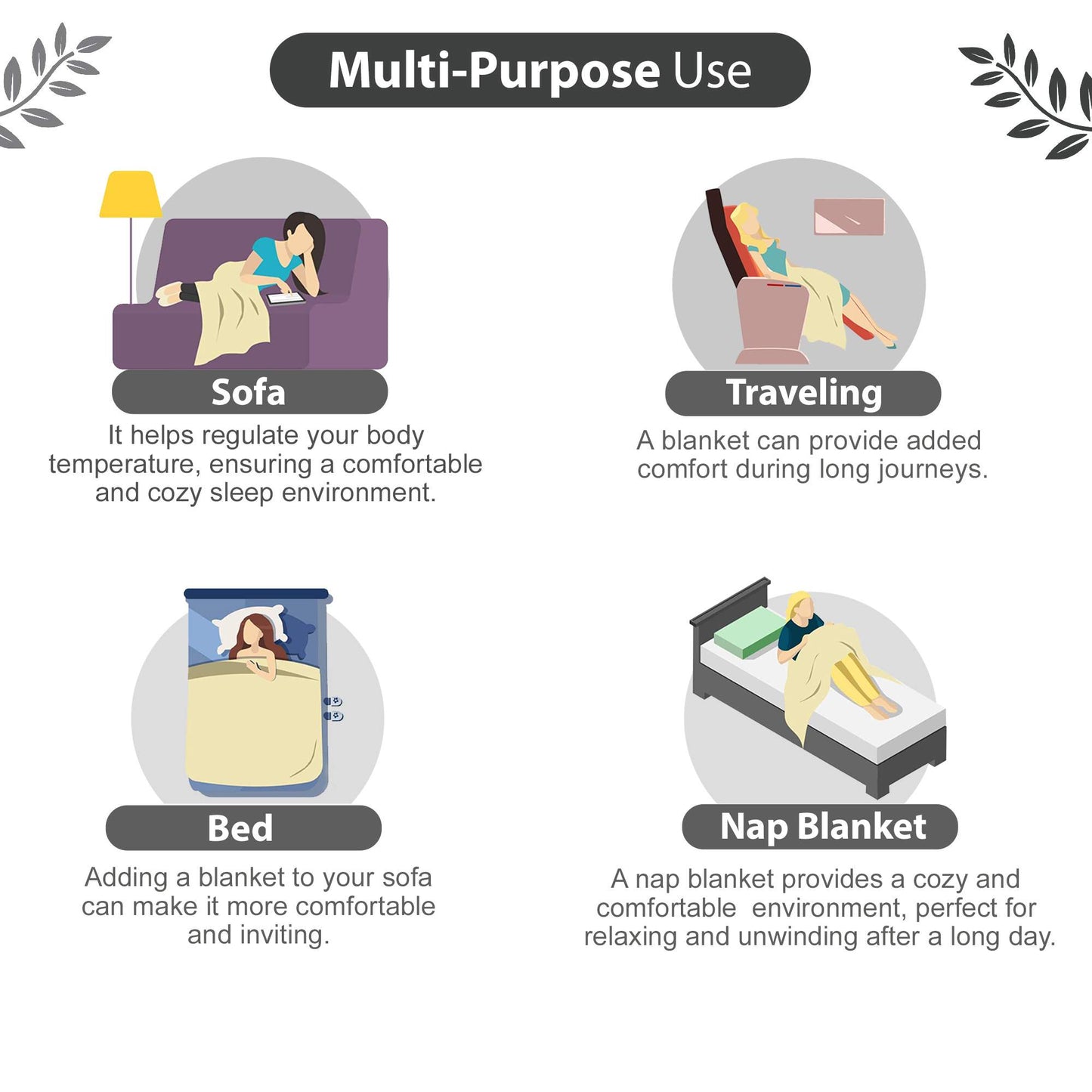 Black Modern Zig Zag Microfiber Double Bed AC Dohar