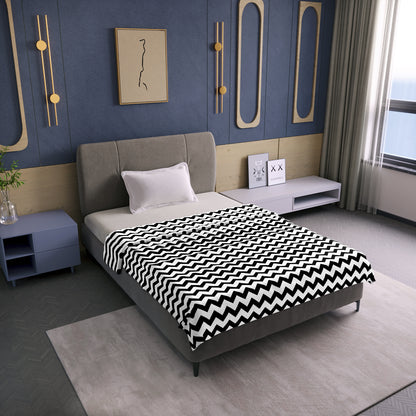 Black Modern Zig Zag Microfiber Single Bed AC Dohar