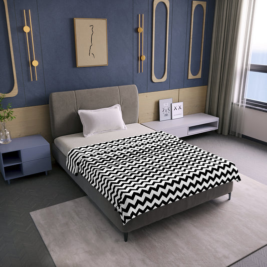 Black Modern Zig Zag Microfiber Single Bed AC Dohar