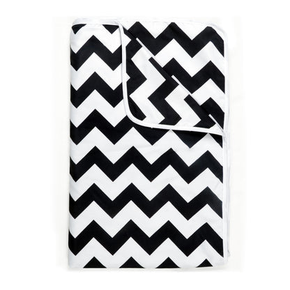 Black Modern Zig Zag Microfiber Single Bed AC Dohar