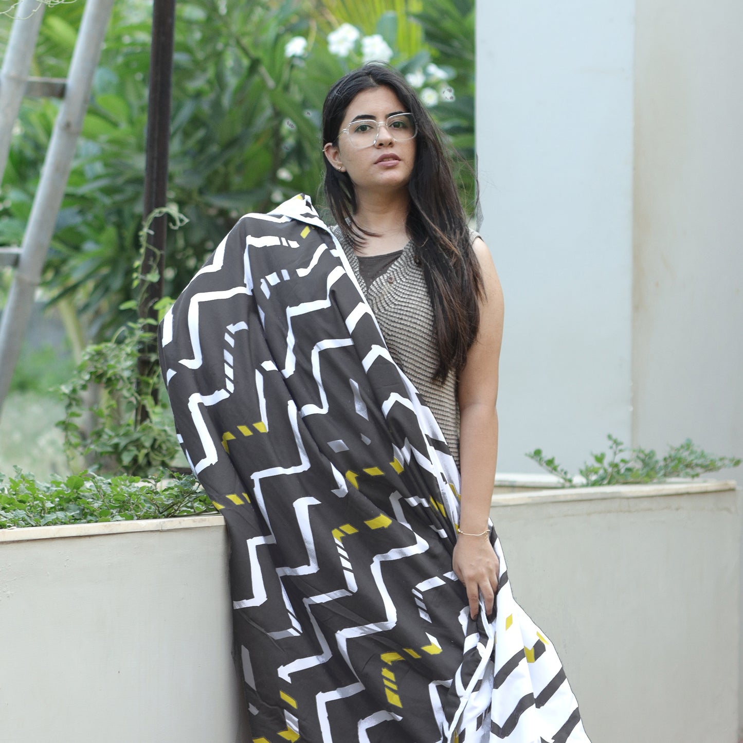 Grey Abstract Print Lotus Soft Touch Microfiber Single Bed Dohar