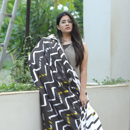 Grey Abstract Print Lotus Soft Touch Microfiber Single Bed Dohar