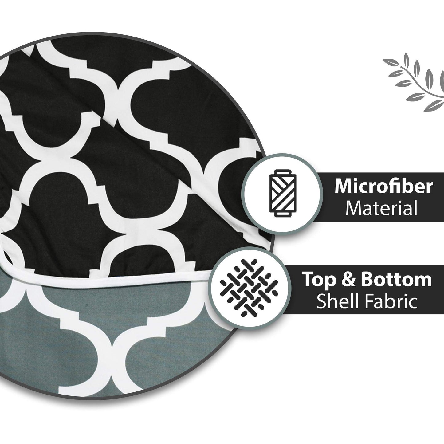 Black Abstract Print Super Soft Brushed Microfiber Single Bed AC Dohar