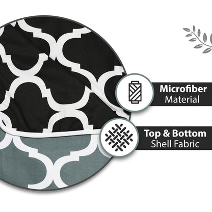 Black Abstract Print Super Soft Brushed Microfiber Single Bed AC Dohar