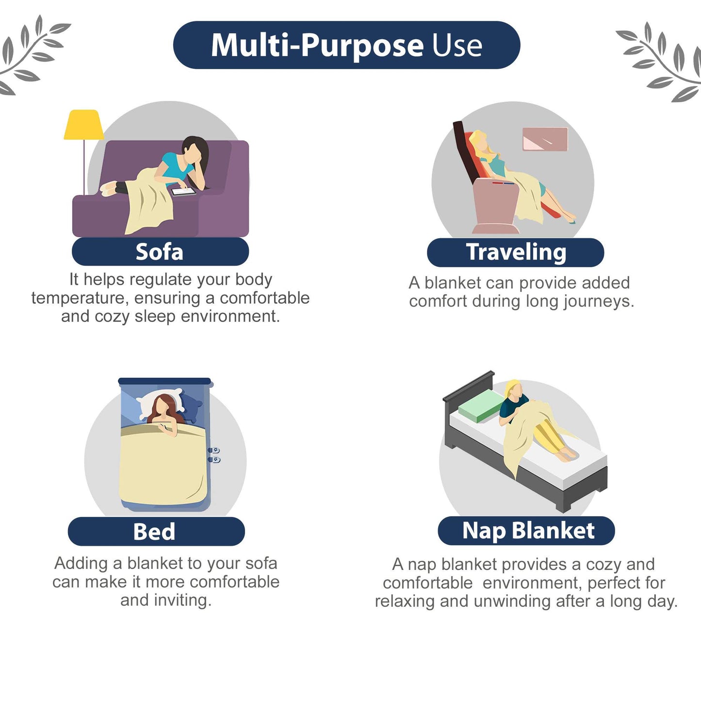 Grey and Blue Abstract Print Microfiber Dohar Combo for Single Bed