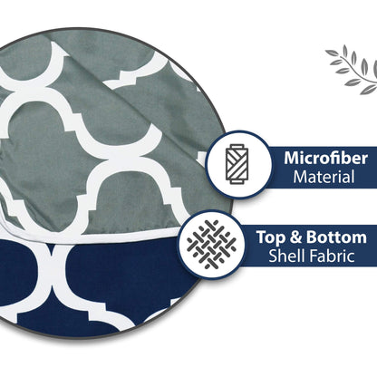 Grey and Blue Abstract Print Microfiber Dohar Combo for Single Bed