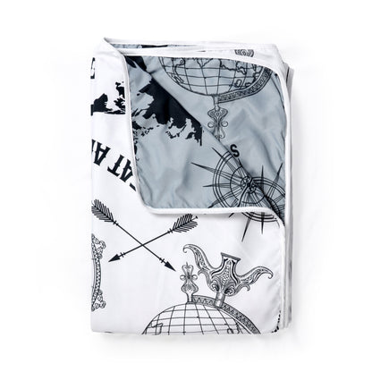 Grey Geography Print Eco Friendly Reversible All Season Dohar For Single Bed