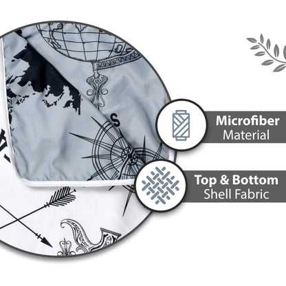 Grey Geography Print Eco Friendly Reversible All Season Dohar For Double Bed