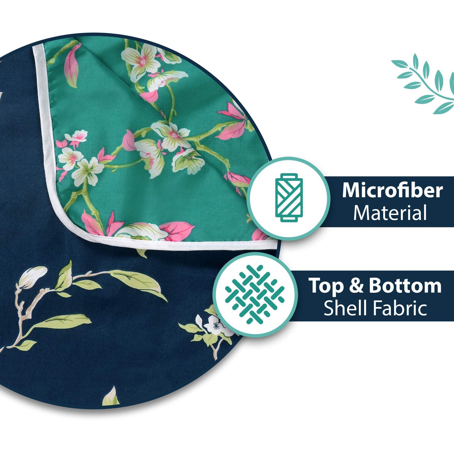 Floral Dark Blue Elegant Look and Feel Microfiber Dohar For Double Bed