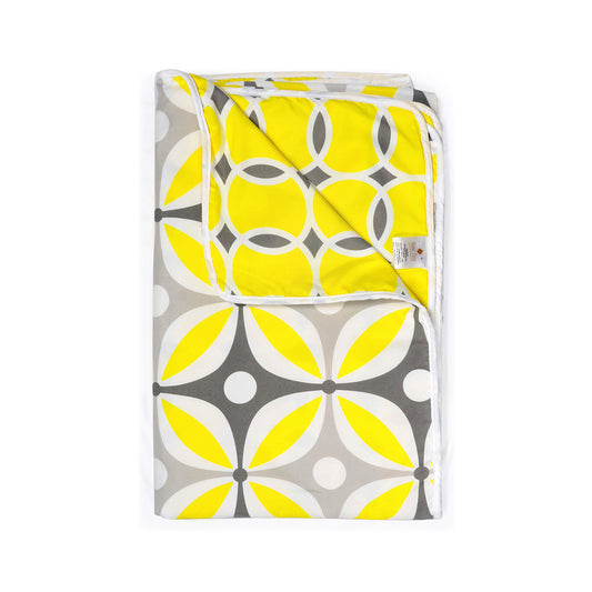 Yellow Abstract Print Cosy and Cool Microfiber Reversible Single Bed Dohar