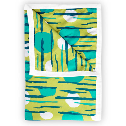 Olive & Teal Abstract Single Bed Dohar – 120 GSM Microfiber