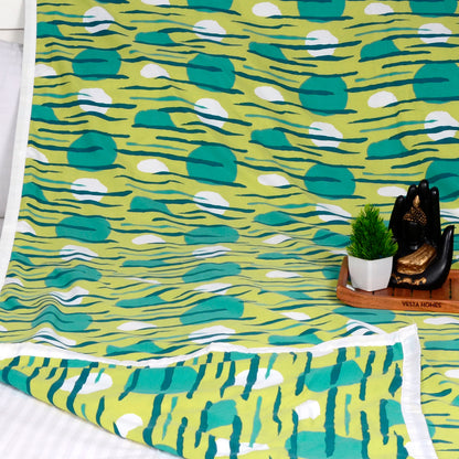Olive & Teal Abstract Single Bed Dohar – 120 GSM Microfiber