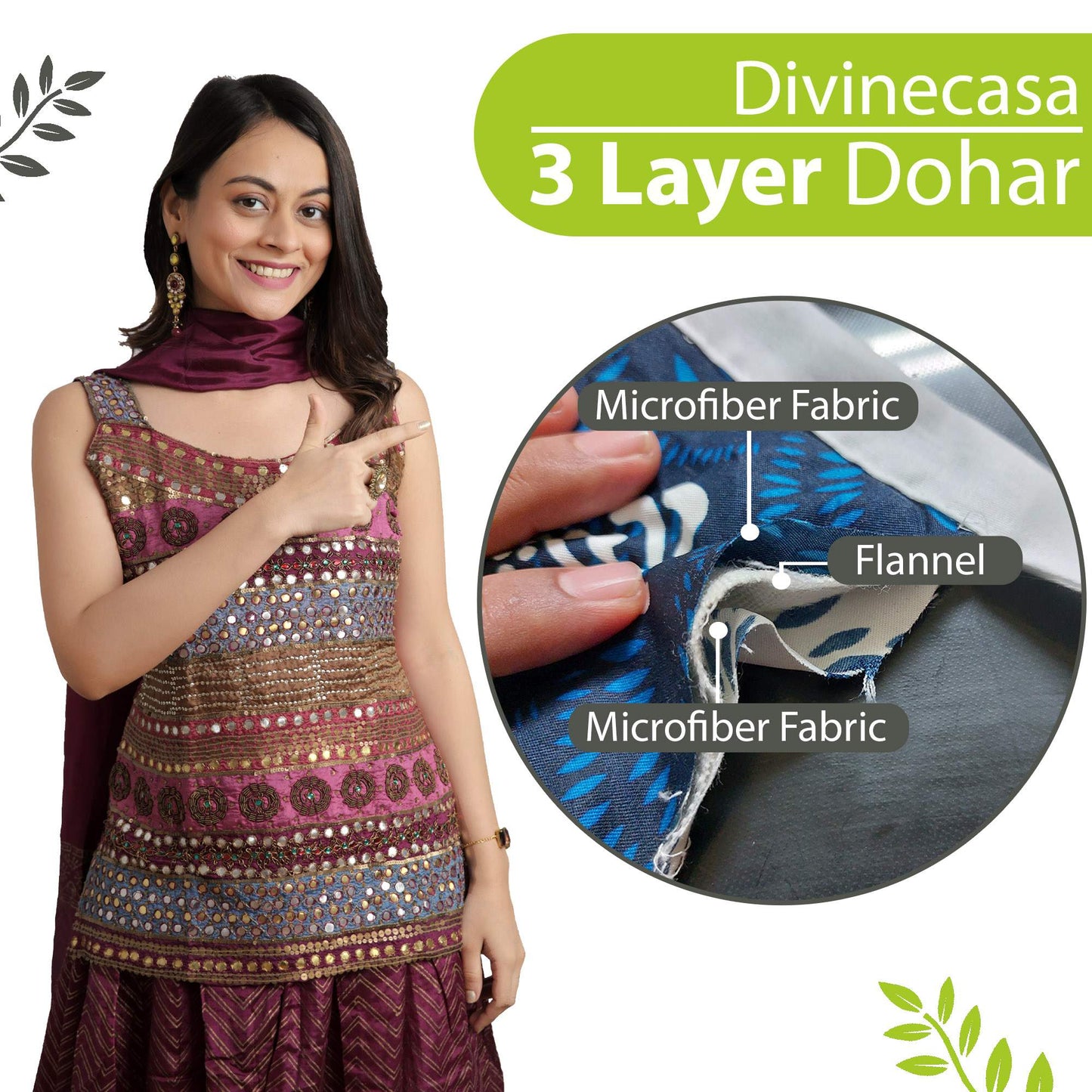 Geeen Floral Everyday and All Weather Use Microfiber Single Bed Dohar