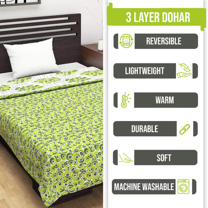 Geeen Floral Everyday and All Weather Use Microfiber Double Bed Dohar