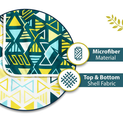 Green Geometric Classy Soft Microfiber Double Bed Dohar