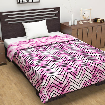 Floral Pink Modern Comfy and Warm Microfiber Single Bed Dohar