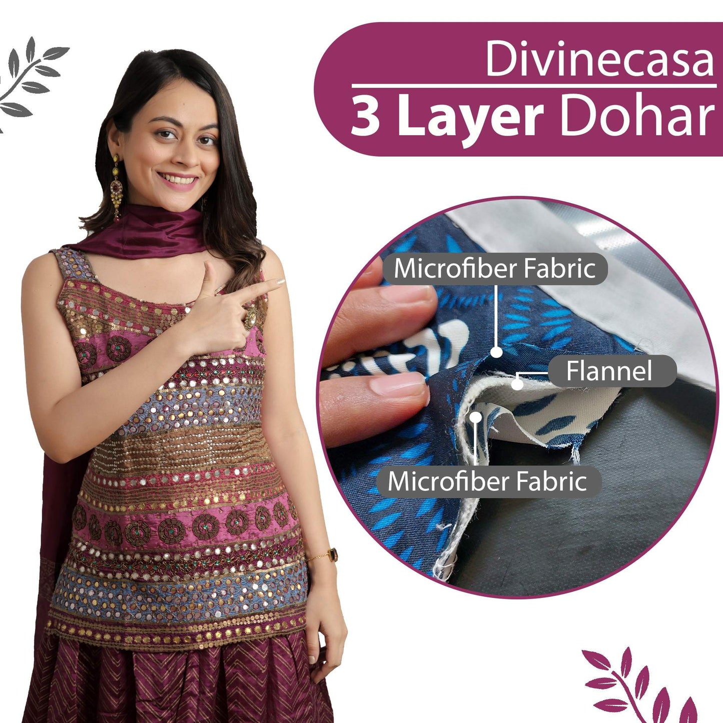 Floral Pink Modern Comfy and Warm Microfiber Single Bed Dohar