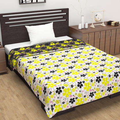 Floral Black Comfy To touch and  Soft Feel Single Bed Dohar