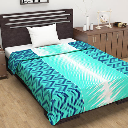 Blue Abstract Print Skin Friendly Microfiber Single Bed Dohar