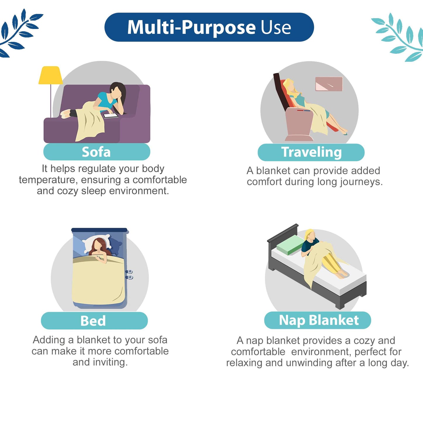 Blue Abstract Print Skin Friendly Microfiber Double Bed Dohar