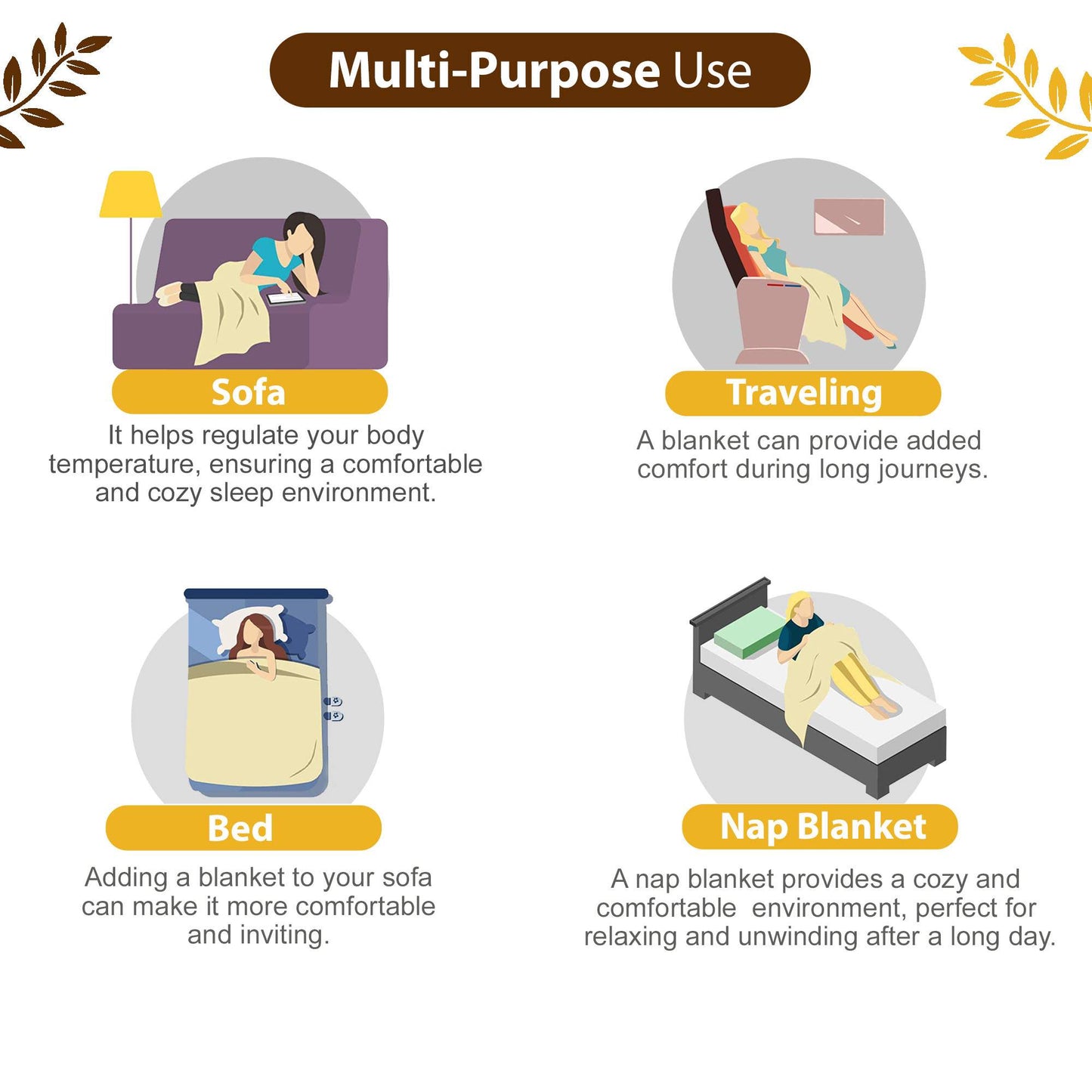 Mustard Abstract Print Skin Friendly Microfiber Single Bed Dohar