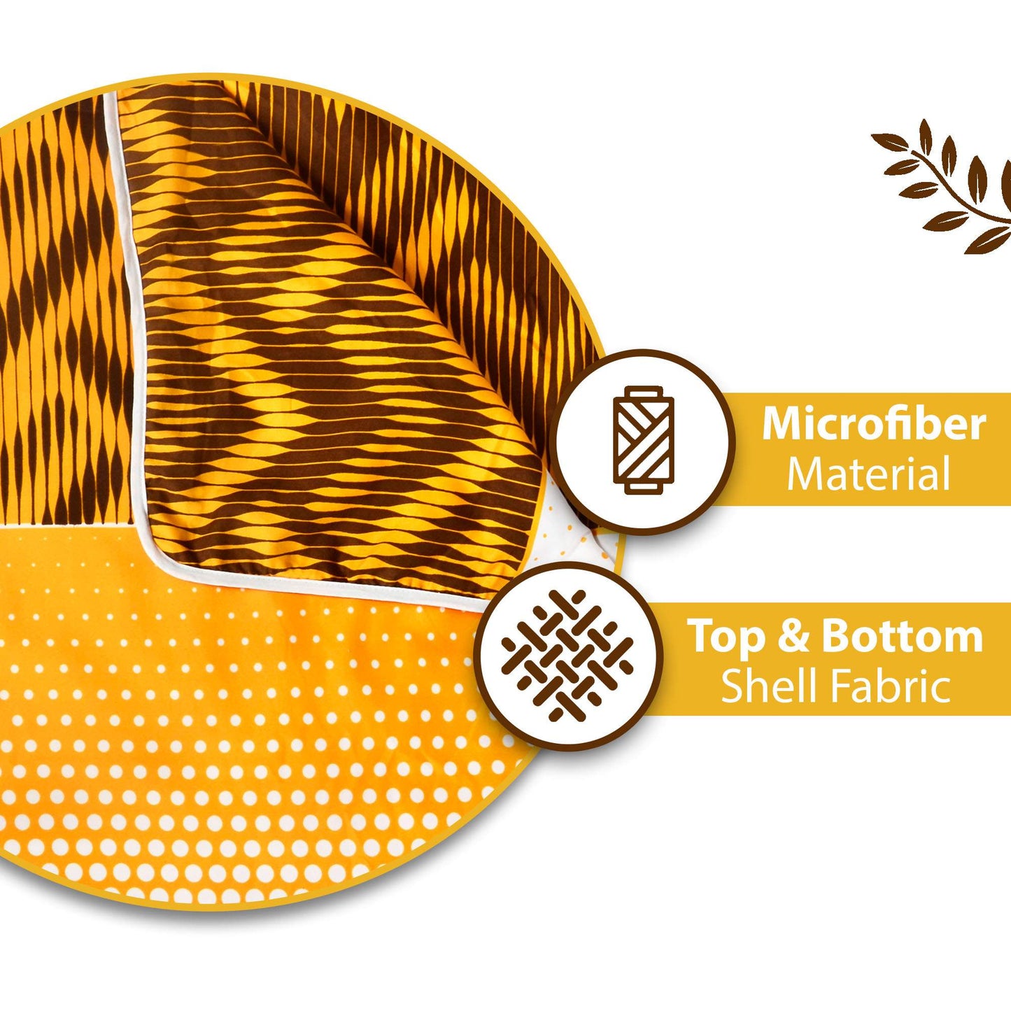 Mustard Abstract Print Skin Friendly Microfiber Single Bed Dohar