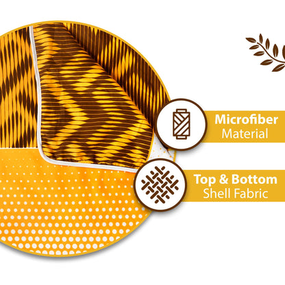 Mustard Abstract Print Skin Friendly Microfiber Single Bed Dohar